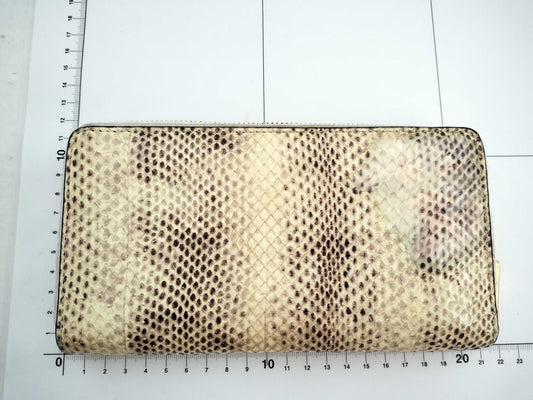 GUCCI Round Zip Wallet Python Beige Wallet