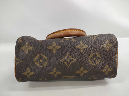 LOUIS VUITTON Monogram Mini Speedy Handbag with Strap