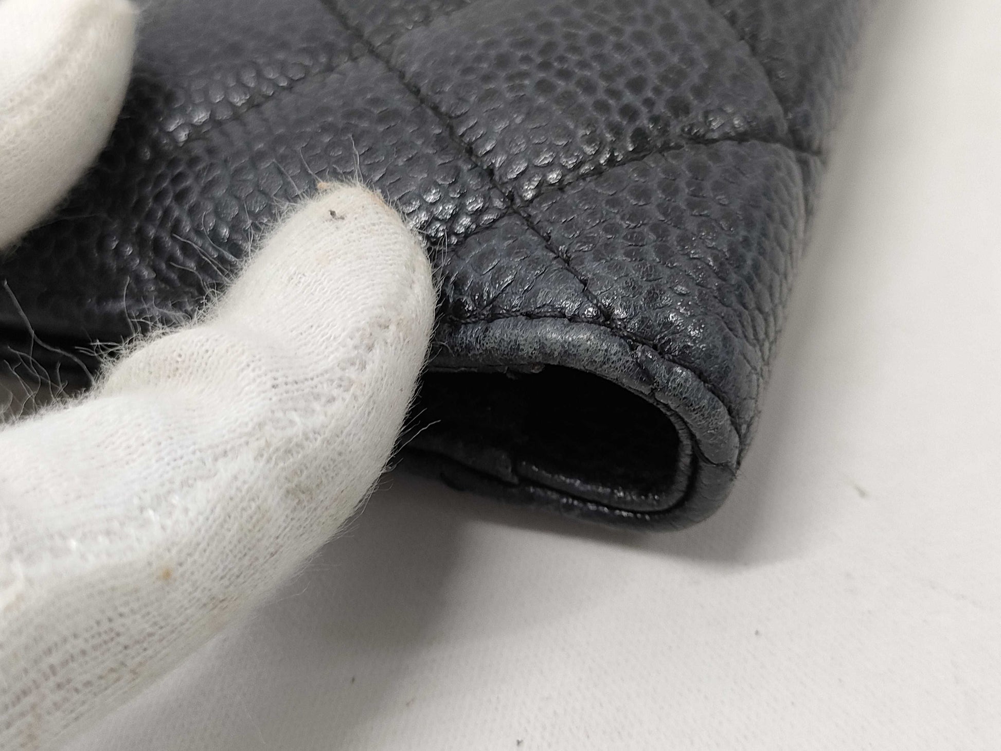 CHANEL Bi-fold Long Wallet, Caviar Leather, Silver Hardware, Black, 12 Series