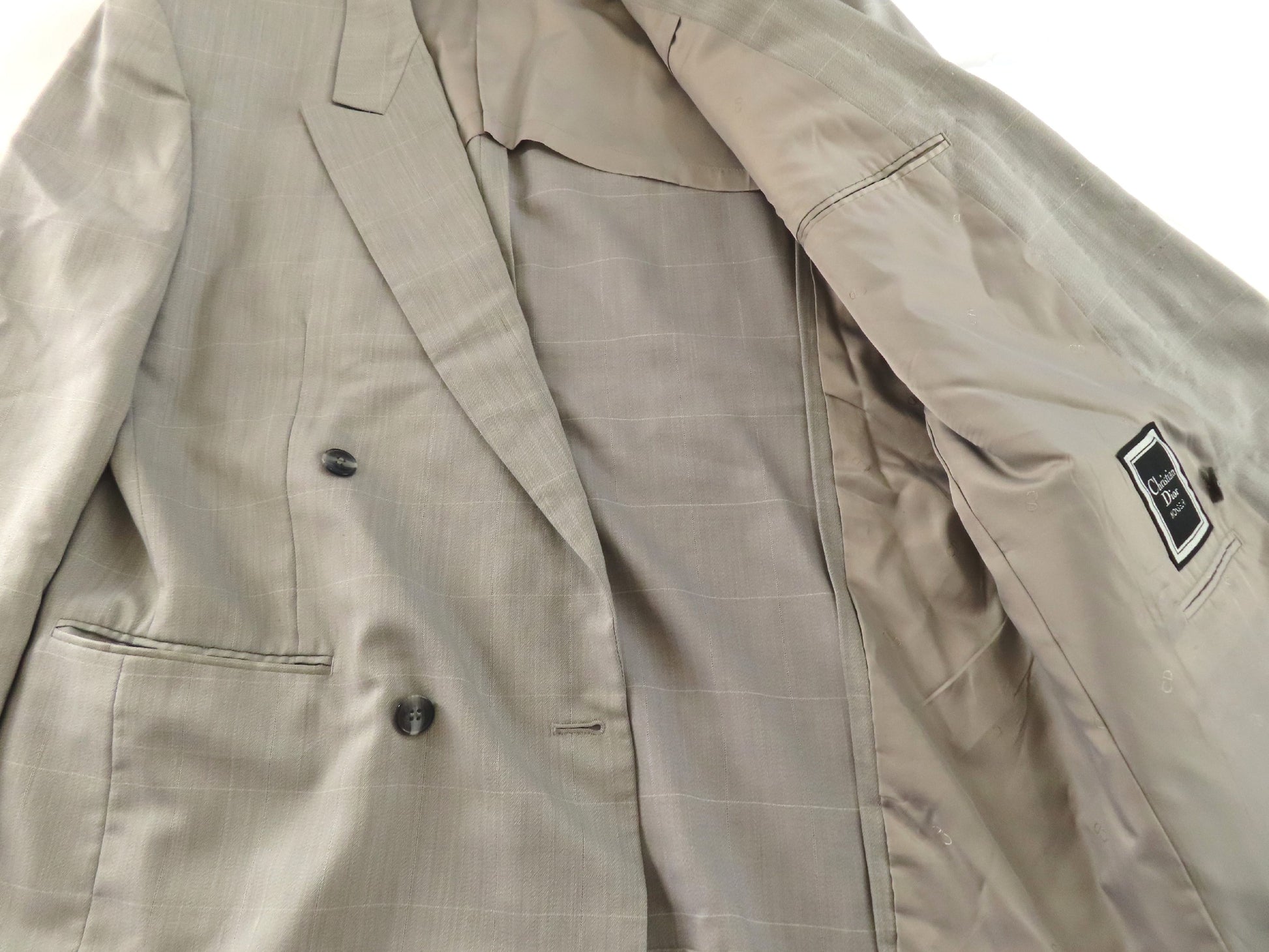 Christian Dior Men's Double-Breasted Suit, Size L, 175cm, Wool, Christian Dior Other Apparel