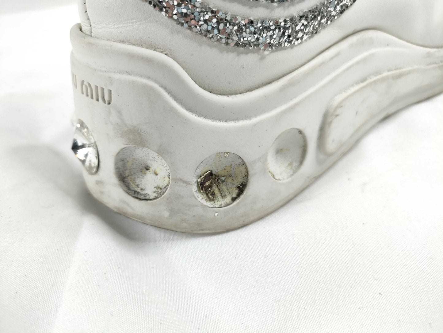 Miu Miu Miu glitter beaded stud platform sneakers MIU MIU sneakers