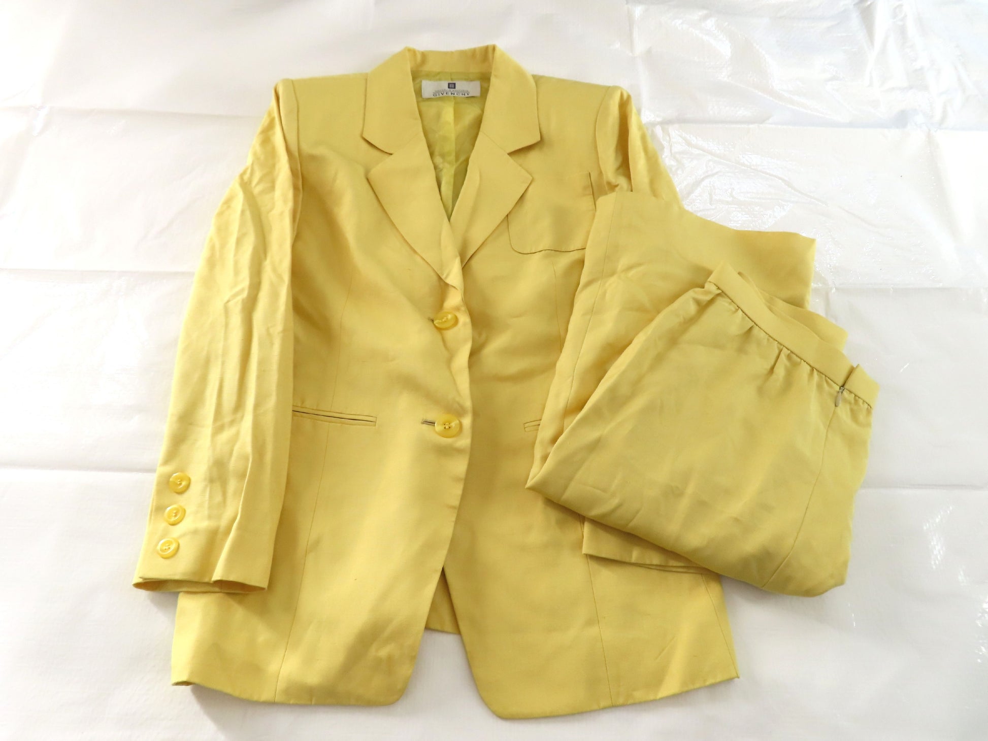 GIVENCHY Women's Yellow Suit, Size 12, with GIVENCHY Jacket