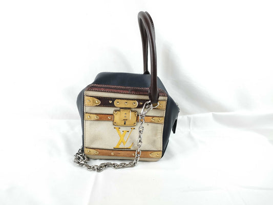 LOUIS VUITTON M52350 Trompe l'oeil Chain 2-Way Handbag/Shoulder Bag Black/Beige