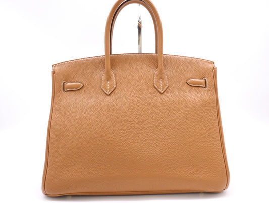 HERMES Togo Birkin 35, □I Stamp, 2005, Brown, GD Hardware, Cadena, 2 Keys, and Cloche.