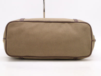 PRADA Canvas/Leather Logo Jacquard 2-Way Bag with Shoulder Strap, White Tag Included