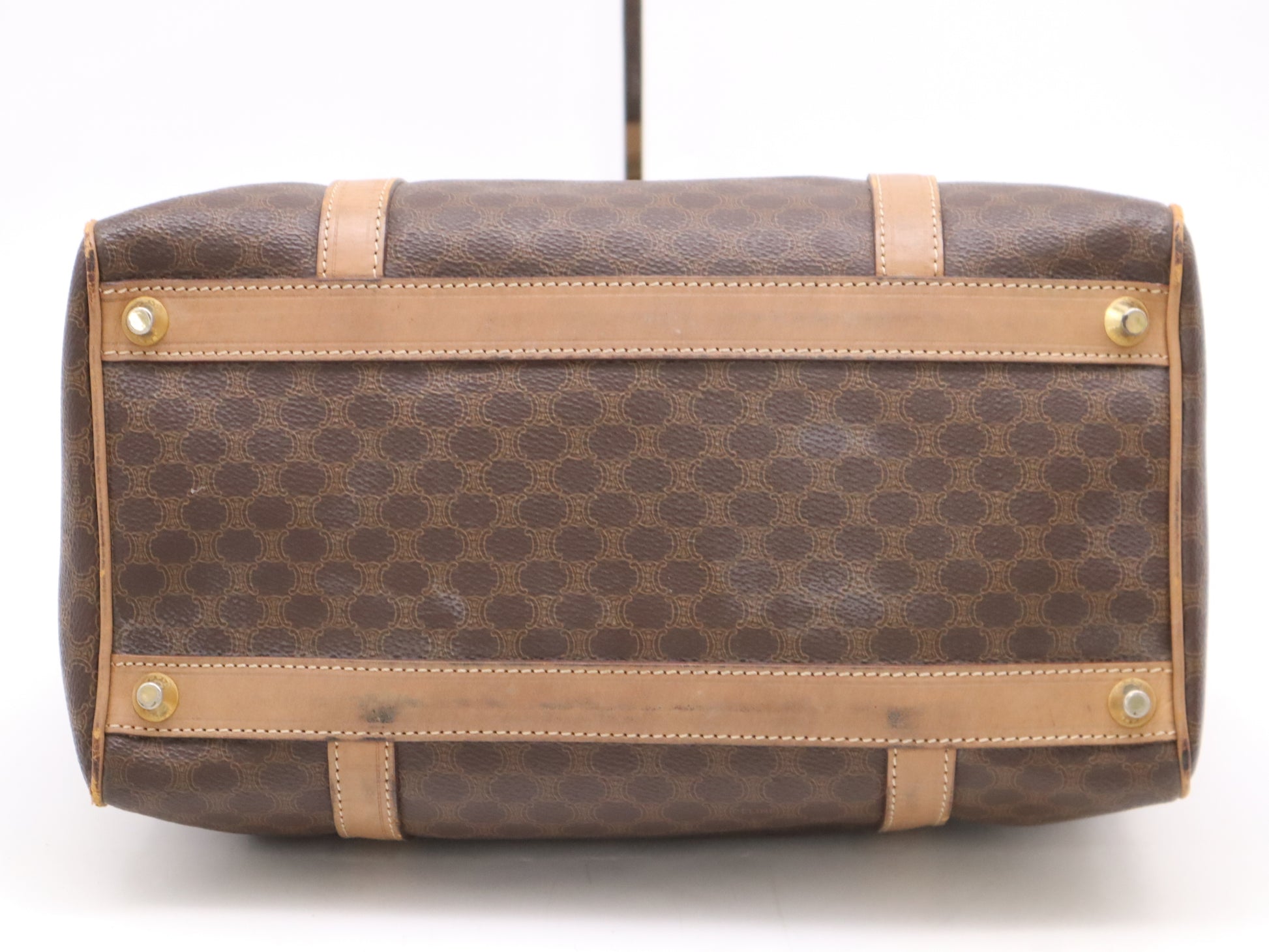 CELINE Leather Mini Boston Bag Brown