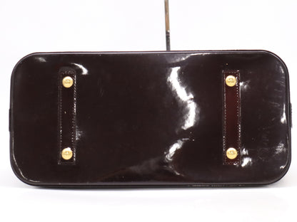 LOUIS VUITTON M93595 Vernis Alma GM Amaranth Handbag with Cloche and 2 Keys