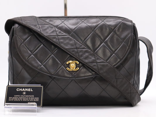 CHANEL Lambskin Matelasse 30 Shoulder Bag Black Card 3166649 Shoulder Bag