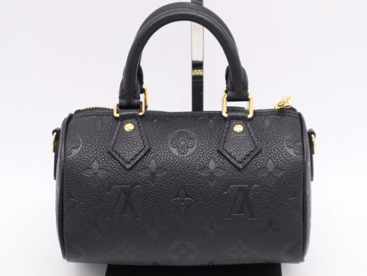 LOUIS VUITTON M82450 Empreinte Nano Speedy Noir RFID Verified Handbag