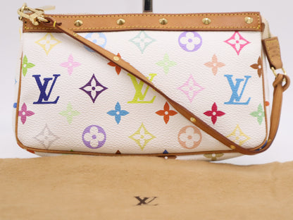 LOUIS VUITTON M92649 Multicolor Pochette Accessoires Blanc with Dust Bag