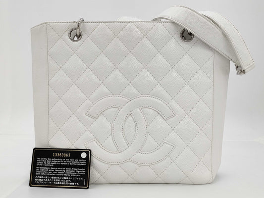 CHANEL Caviar Skin Matelasse Chain Shoulder Bag with White Card and Seal 13359863 Tote Bag