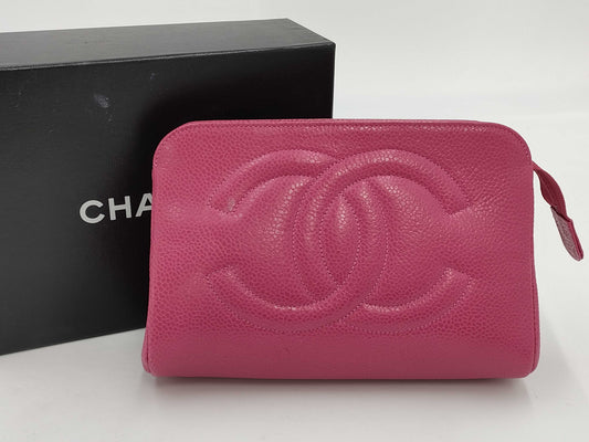 CHANEL Caviar Skin Pouch, Pink