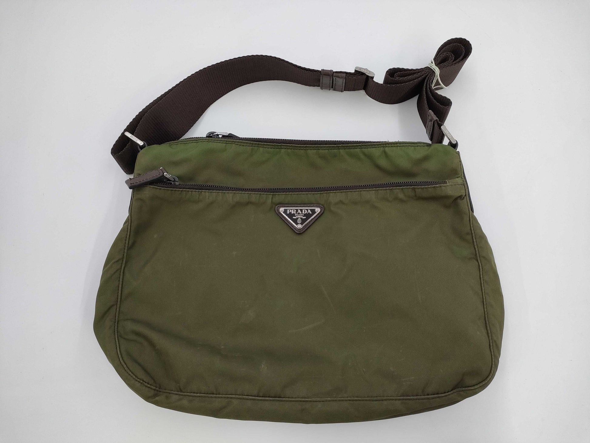 PRADA Prada Nylon Shoulder Bag Khaki Shoulder Bag
