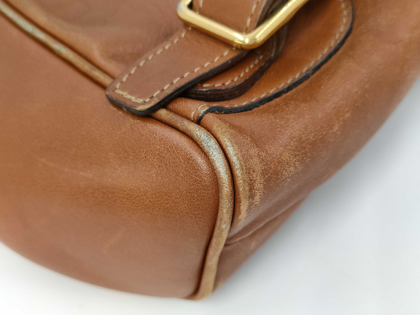 GUCCI Bamboo Leather Backpack Brown