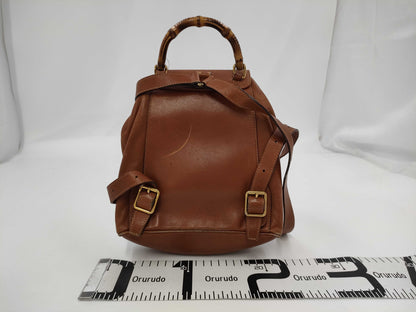GUCCI Bamboo Leather Backpack Brown