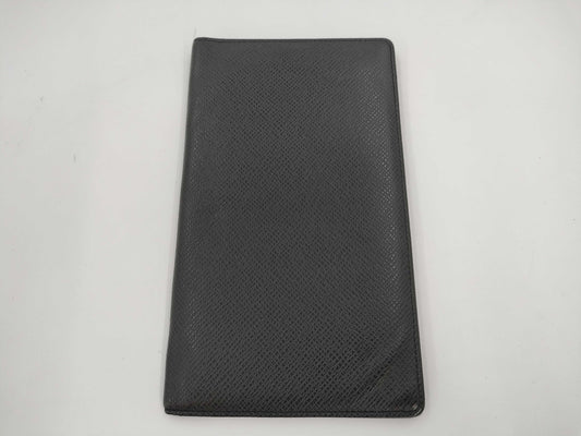 LOUIS VUITTON Taiga Long Wallet Black Billfold