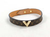 LOUIS VUITTON Monogram Essential V Leather Bracelet M6042