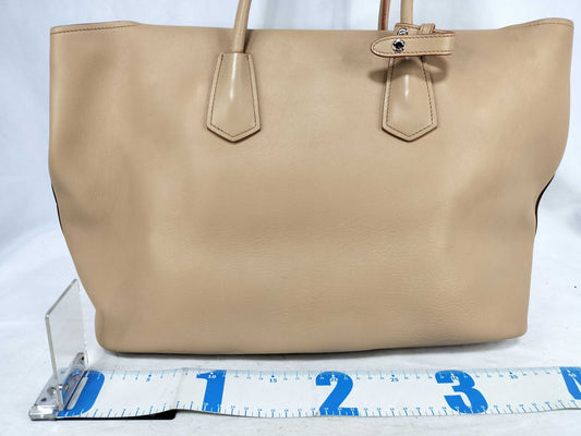 PRADA PRADA Tote Bag Triangle Logo Leather Beige Tote Bag