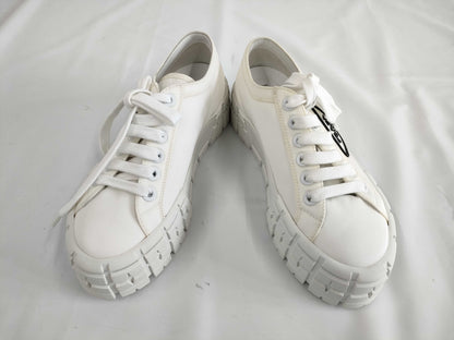 PRADA Double Wheel Nylon Gabardine Sneakers, Size 38