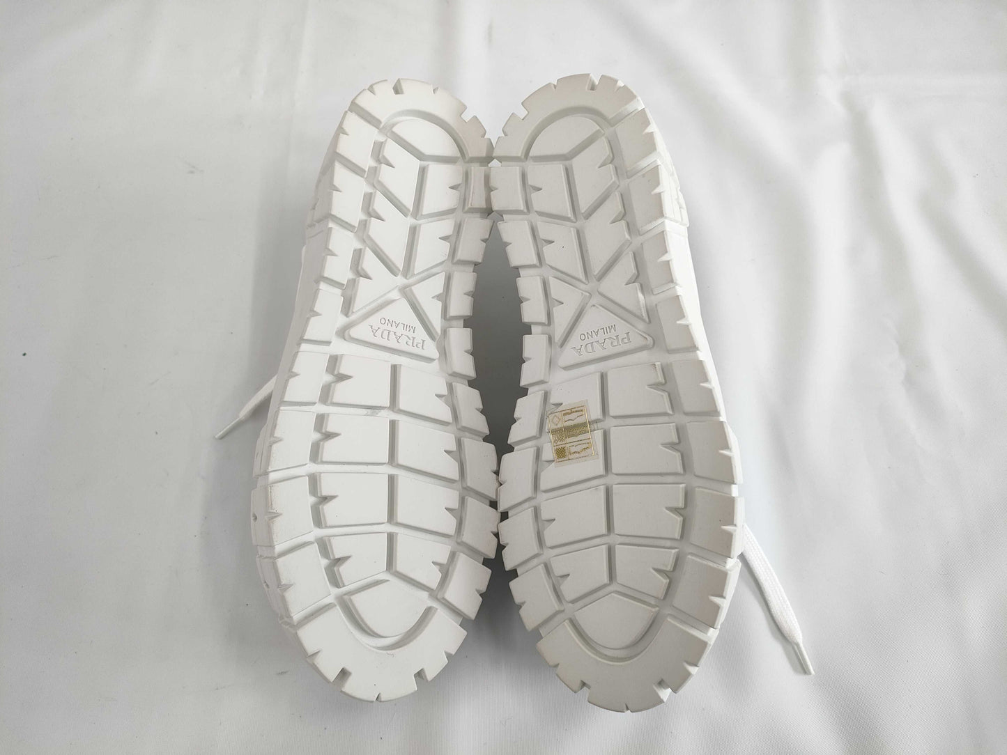 PRADA Double Wheel Nylon Gabardine Sneakers, Size 38