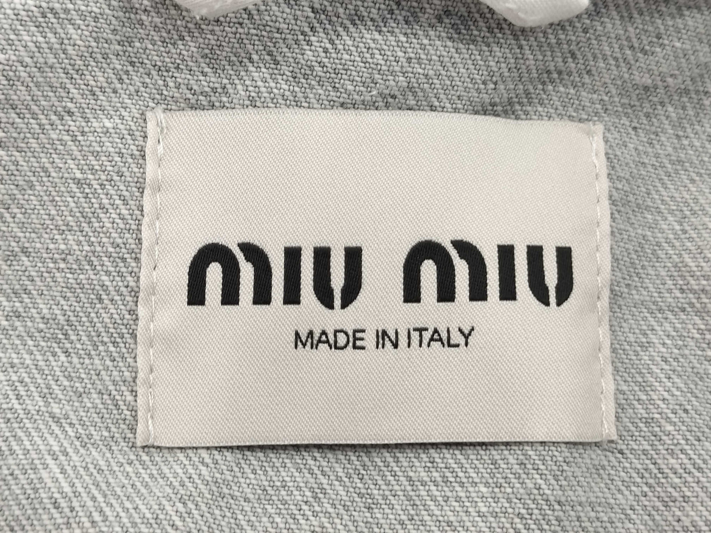 Miu Miu Miu Cropped Logo Denim Jacket