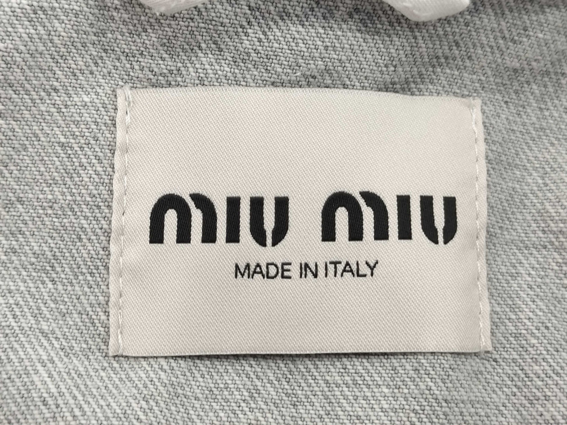 Miu Miu Miu Cropped Logo Denim Jacket