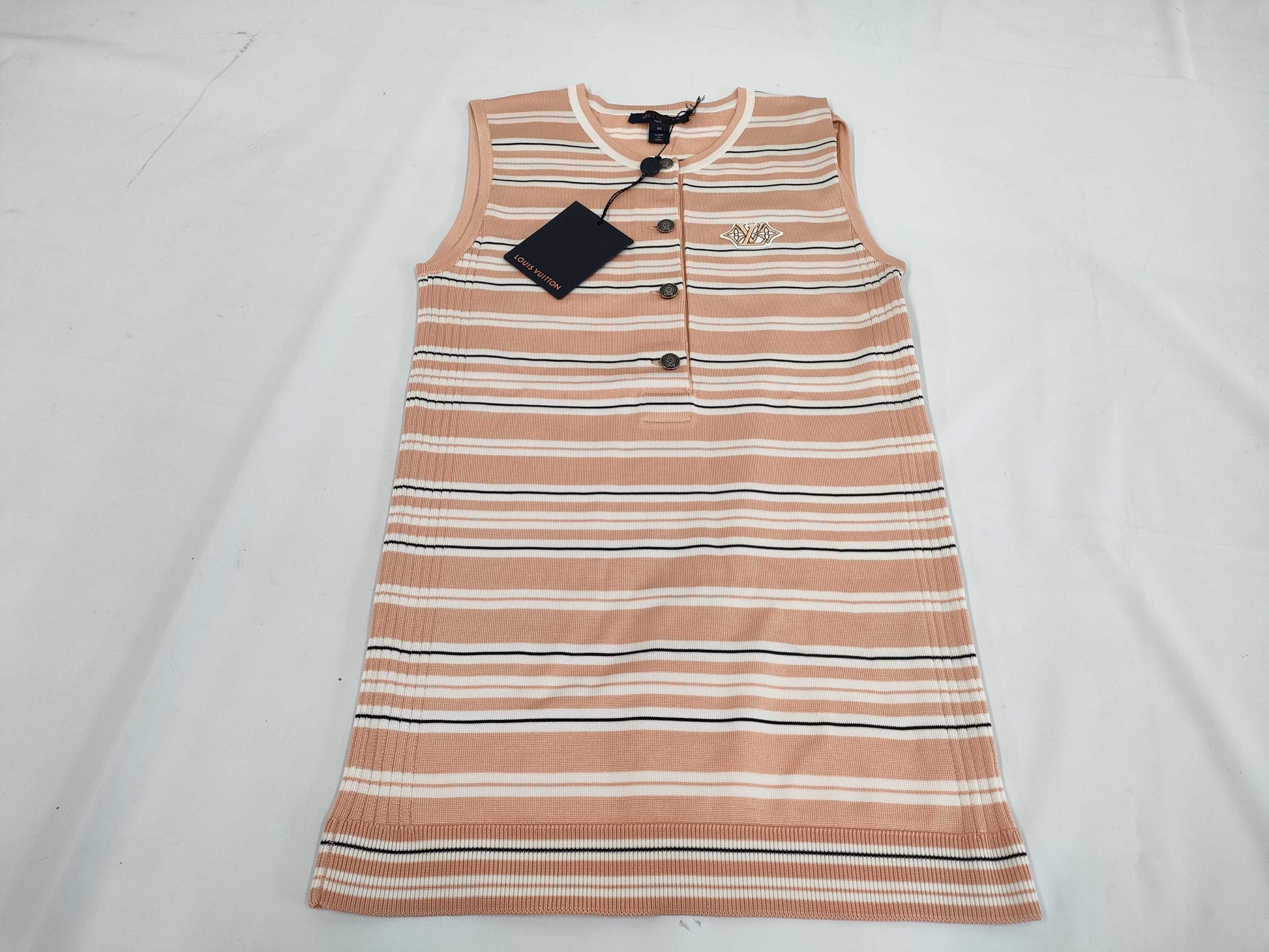 LOUIS VUITTON LOUIS VUITTON Louis Vuitton Silk Henley Neck Tank Top M Tops