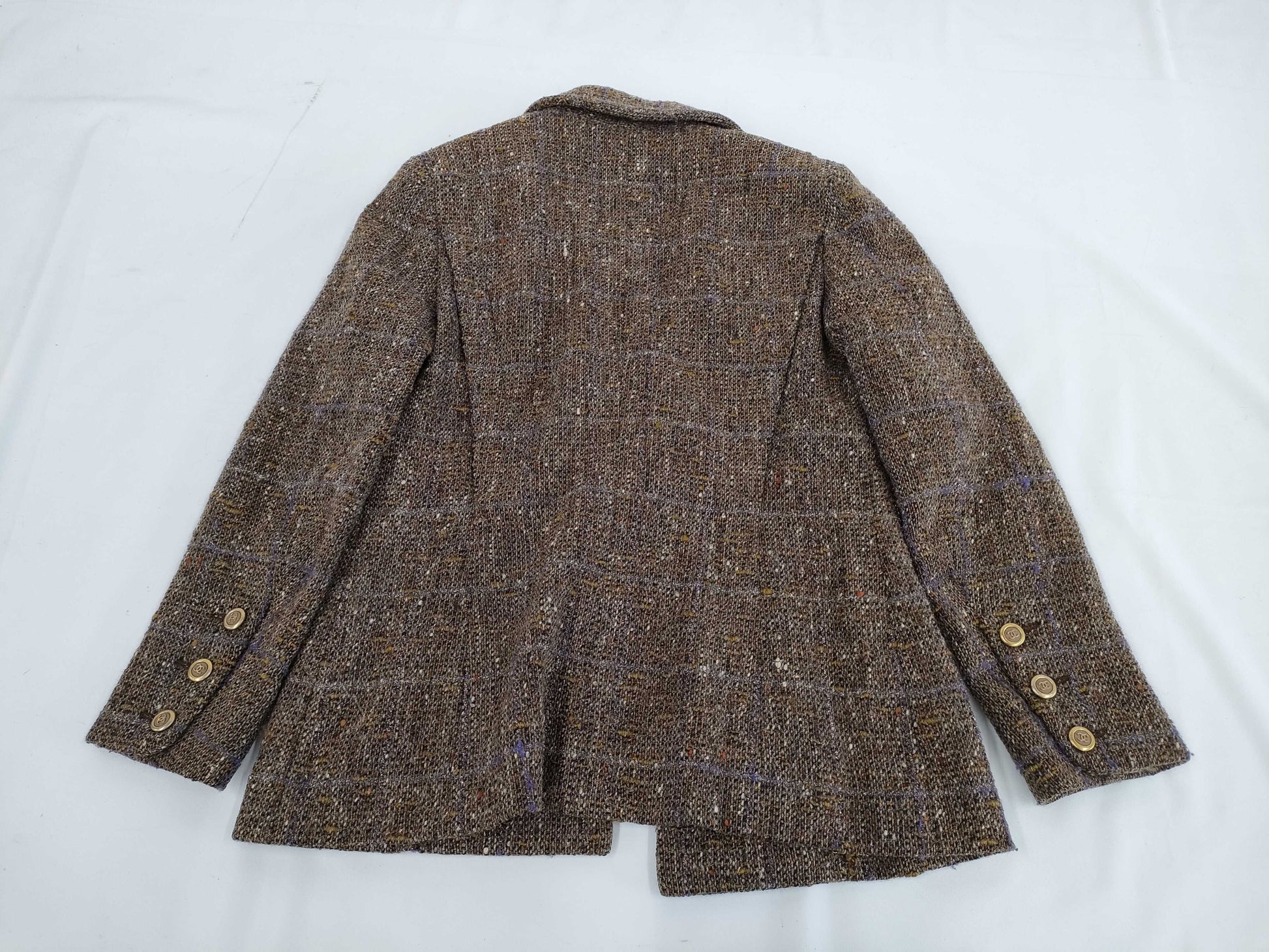 CHANEL 94A Brown and Purple Tweed Jacket P03459 42 Jacket