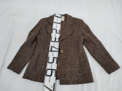 CHANEL 94A Brown and Purple Tweed Jacket P03459 42 Jacket