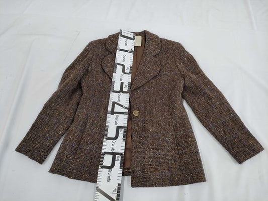 CHANEL 94A Brown and Purple Tweed Jacket P03459 42 Jacket