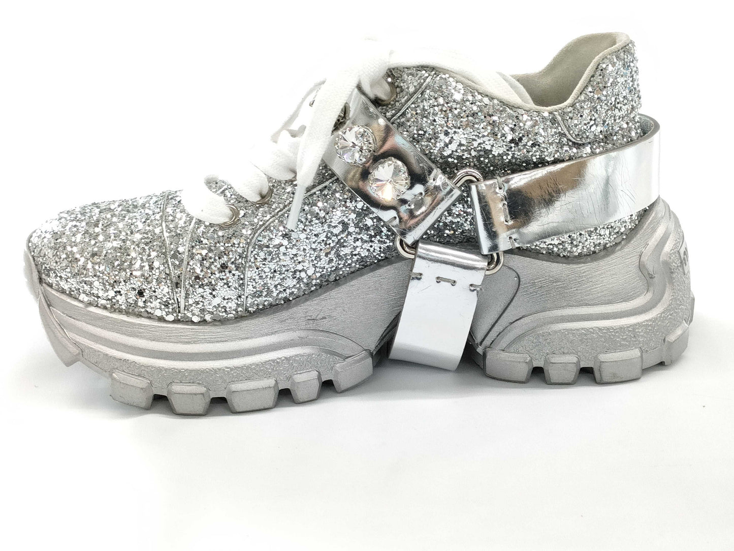 Miu Miu Miu Miu Miu Miu Beaded Glitter Sneakers Size 36