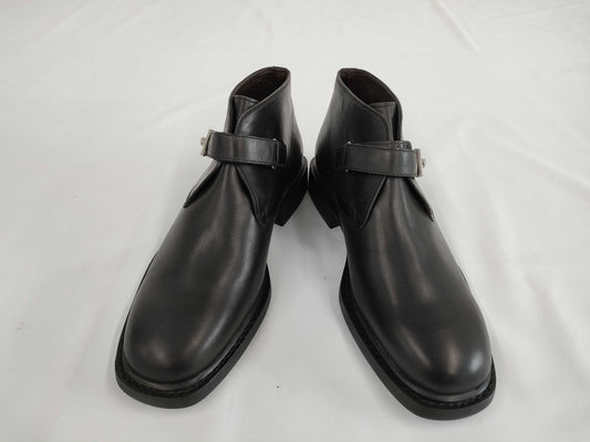 VERSACE Medusa Velcro Strap Leather Business Boots Size 6 1/2 Other Shoes