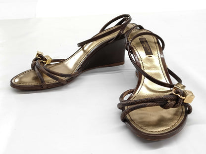 LOUIS VUITTON LOUIS VUITTON Louis Vuitton Damier Wedge Sole Sandals Size 36