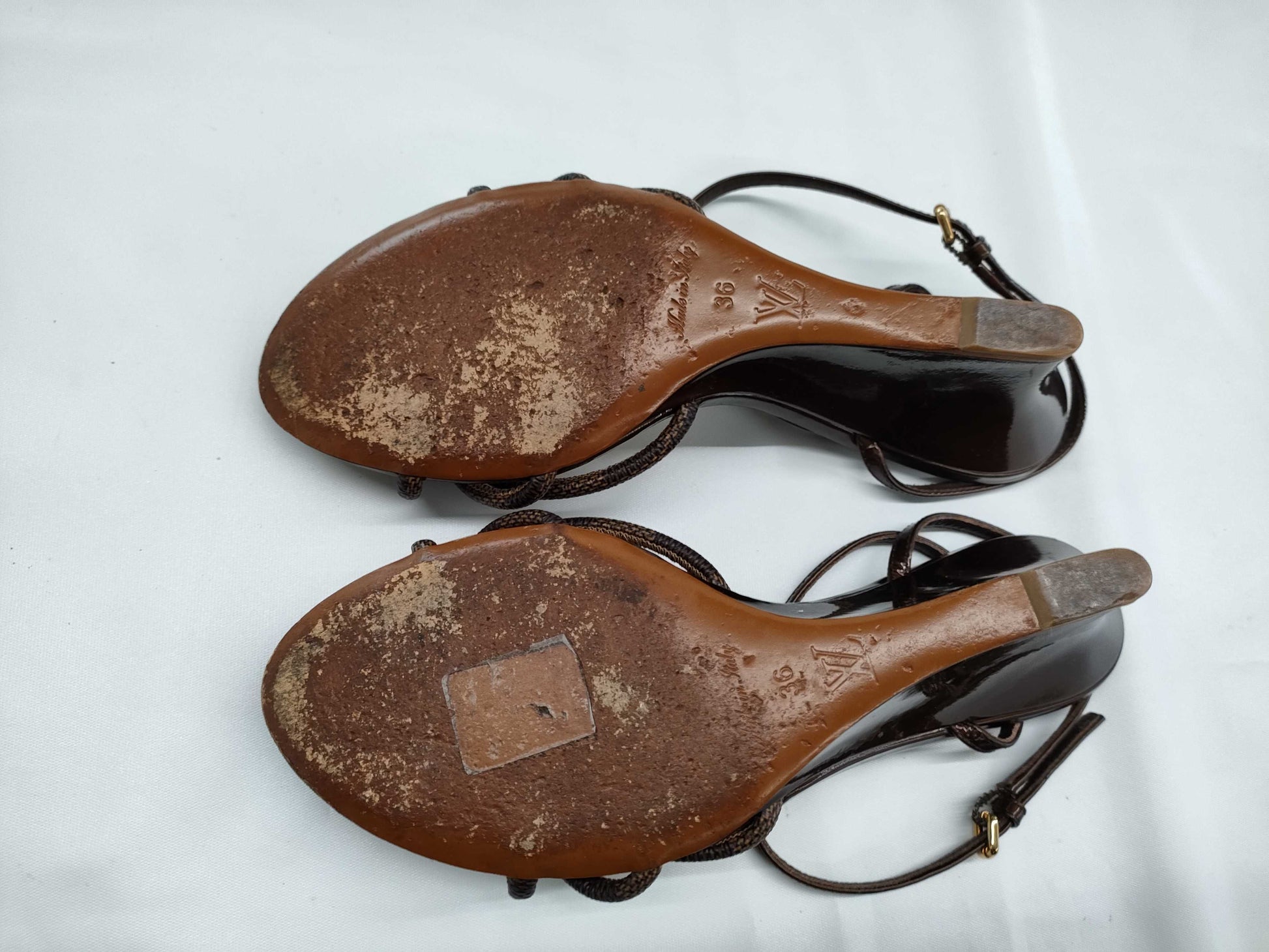 LOUIS VUITTON LOUIS VUITTON Louis Vuitton Damier Wedge Sole Sandals Size 36