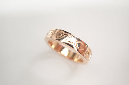 BVLGARI Double Logo # 1PD PG AU750 5.8g Ring 