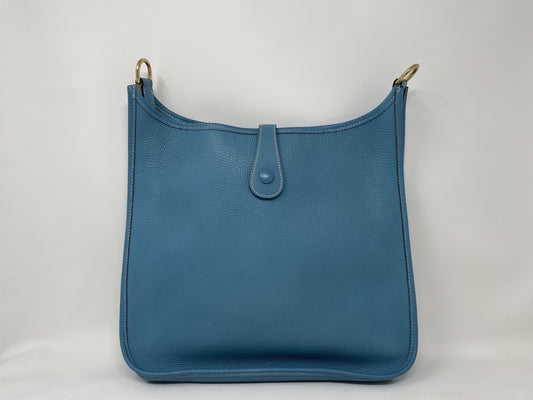 HERMES HERMES Shoulder Bag Evelyn PM Blue Jean Shoulder Bag