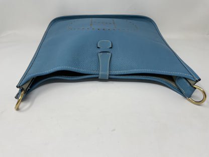 HERMES HERMES Shoulder Bag Evelyn PM Blue Jean Shoulder Bag