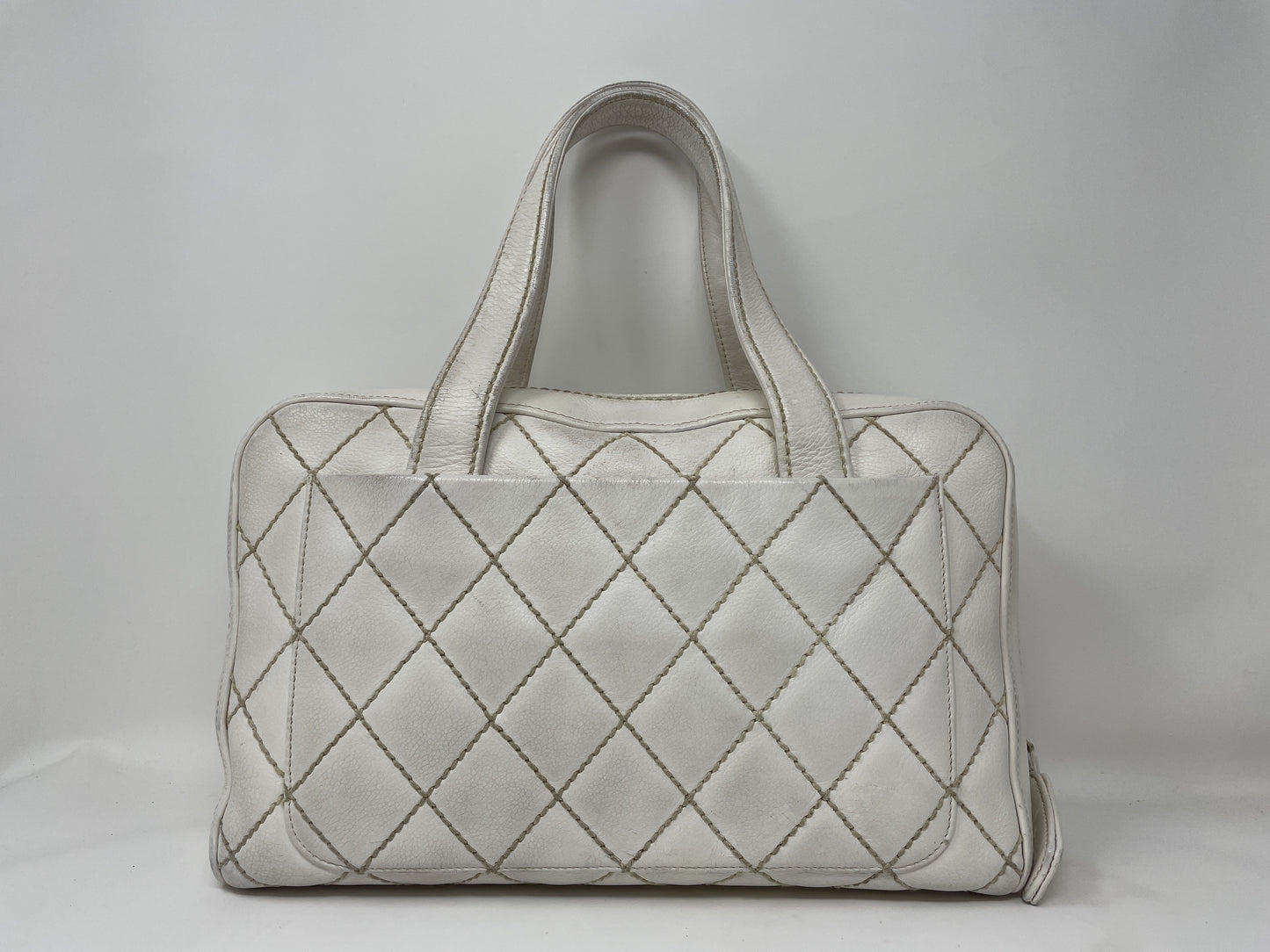 CHANEL CHANEL Handbag Wild Stitch White Matelasse Handbag