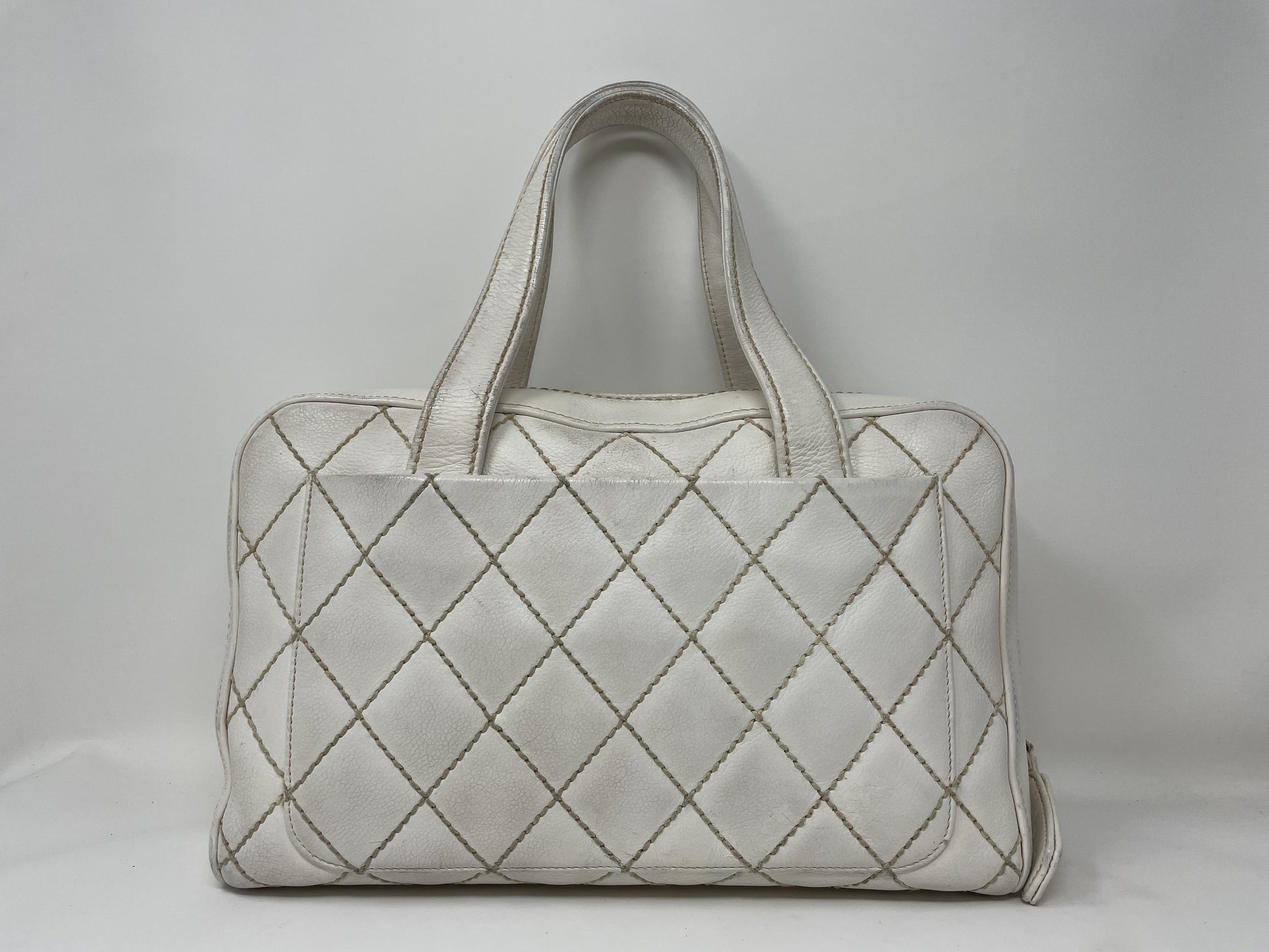 CHANEL CHANEL Handbag Wild Stitch White Matelasse Handbag