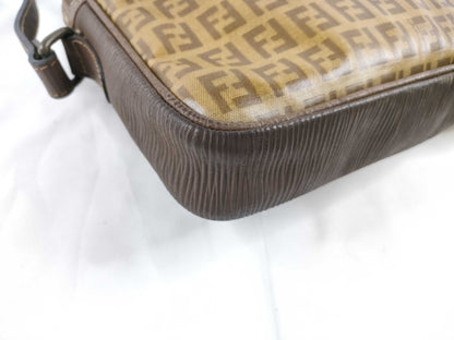 FENDI Zucchino Shoulder Bag Leather Shoulder Bag