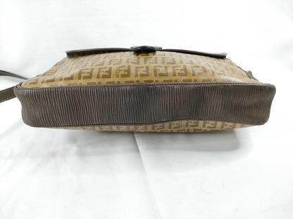 FENDI Zucchino Shoulder Bag Leather Shoulder Bag