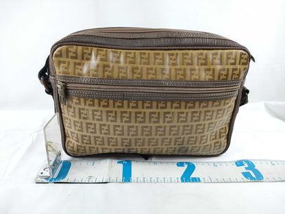 FENDI Zucchino Shoulder Bag Leather Shoulder Bag