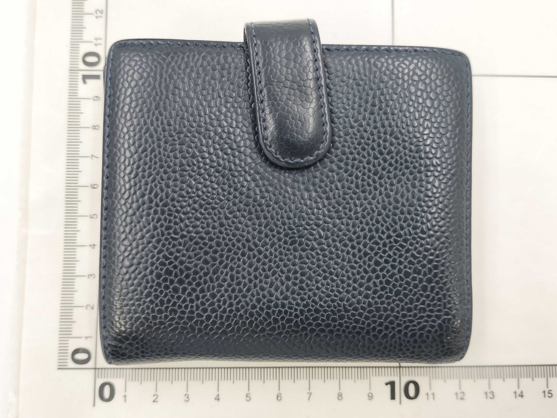 CHANEL Caviar Skin Deca Coco Double Hook Bifold Wallet