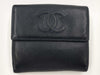 CHANEL Caviar Skin Deca Coco Double Hook Bifold Wallet