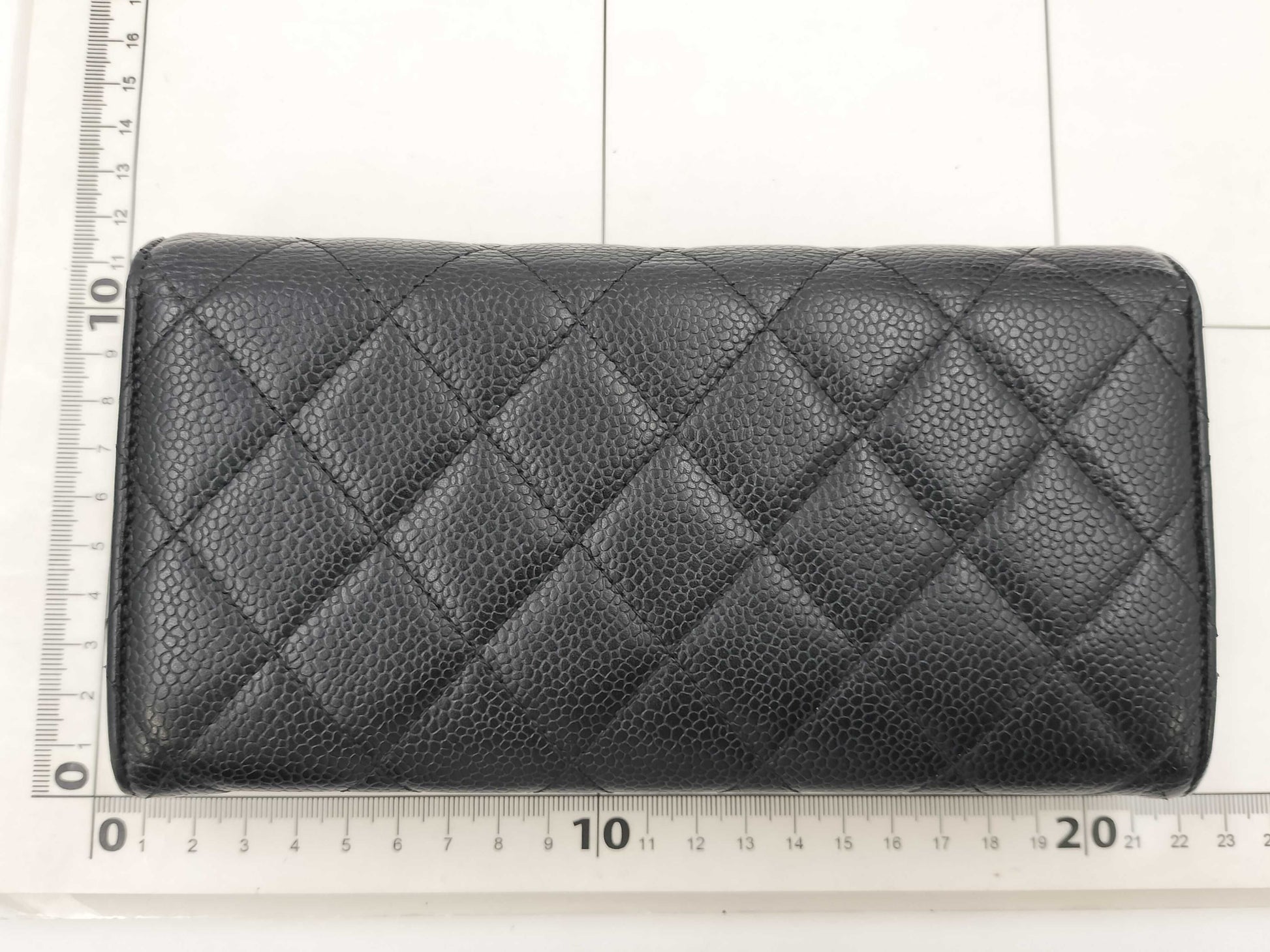 CHANEL Caviar Skin Matelasse Long Flap Wallet