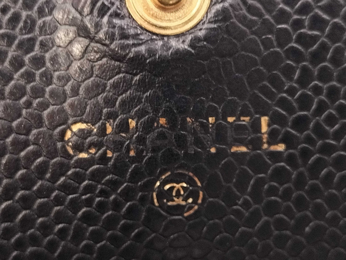 CHANEL Caviar Skin Matelasse Long Flap Wallet