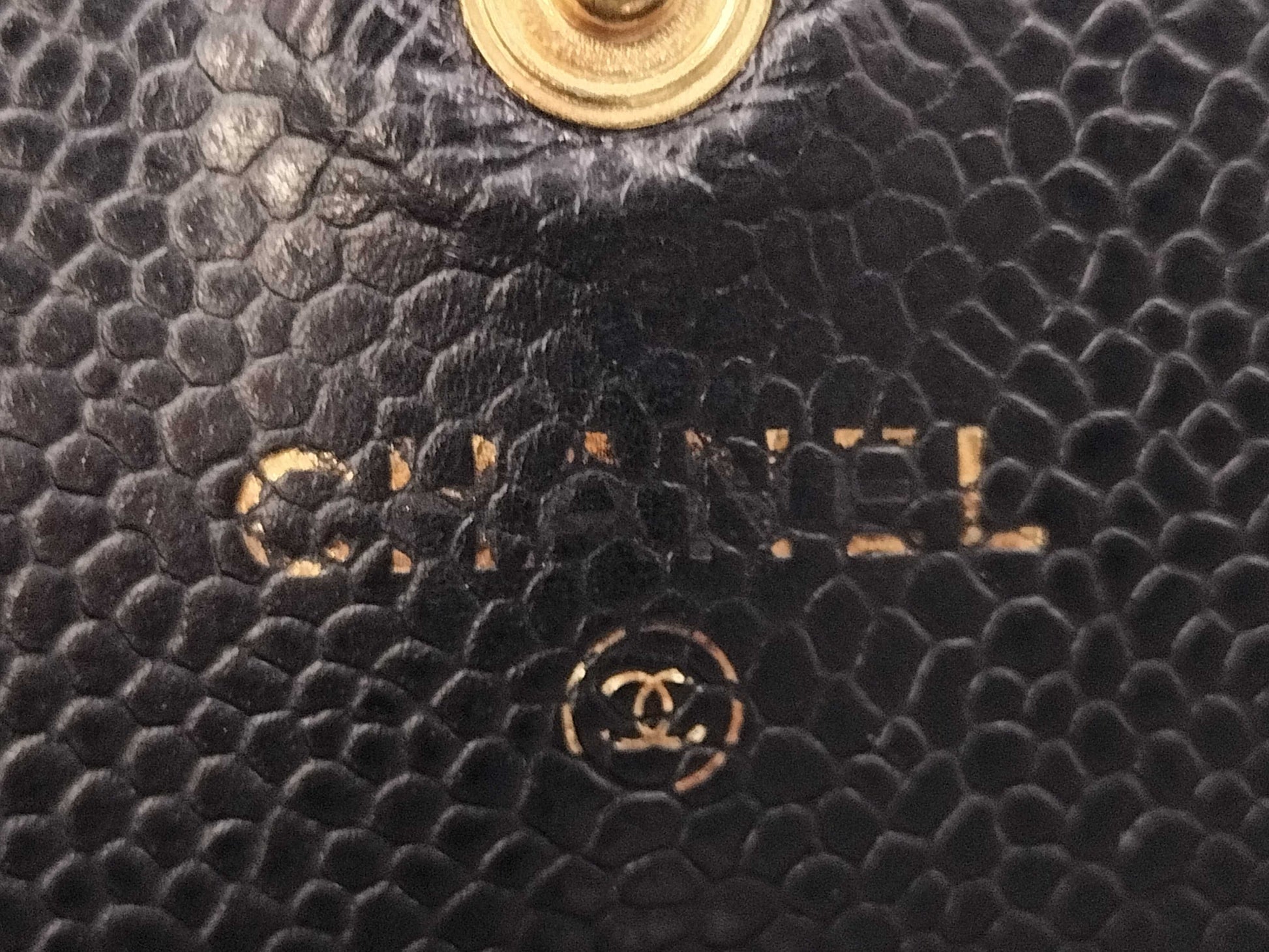 CHANEL Caviar Skin Matelasse Long Flap Wallet