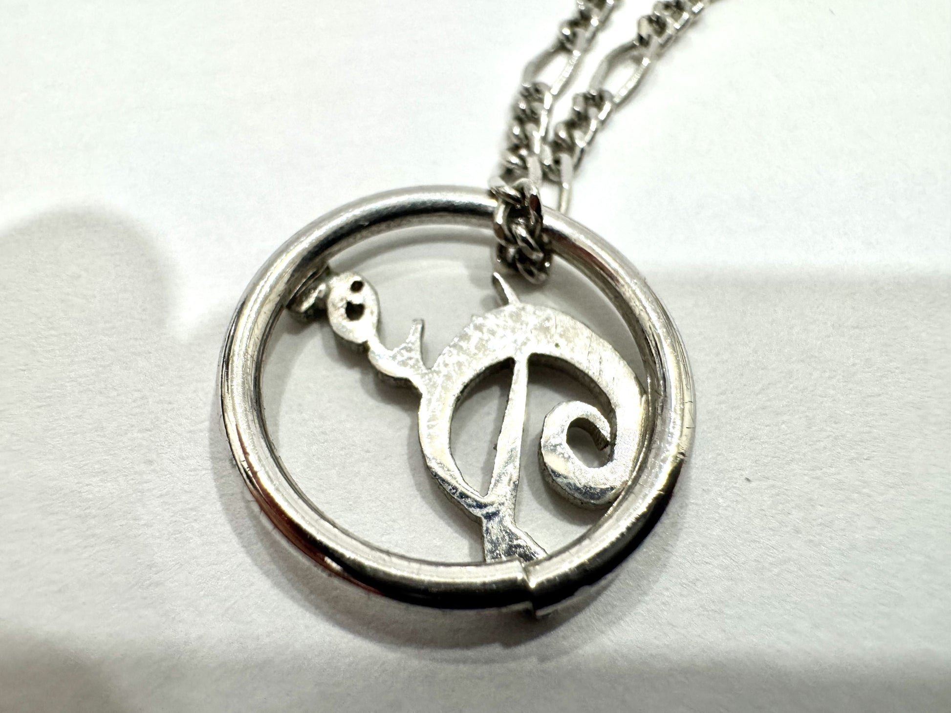 Dior DIOR logo silver necklace