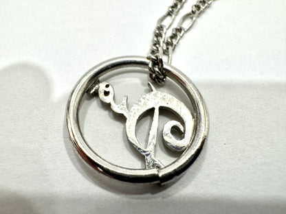 Dior DIOR logo silver necklace