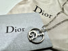 Dior DIOR logo silver necklace